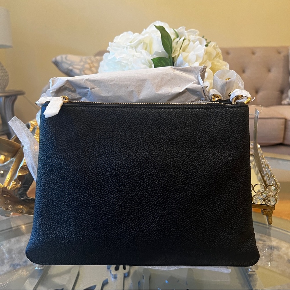 Coach Double Zip Shoulder Crossbody Bag Black - Picture 8 of 16